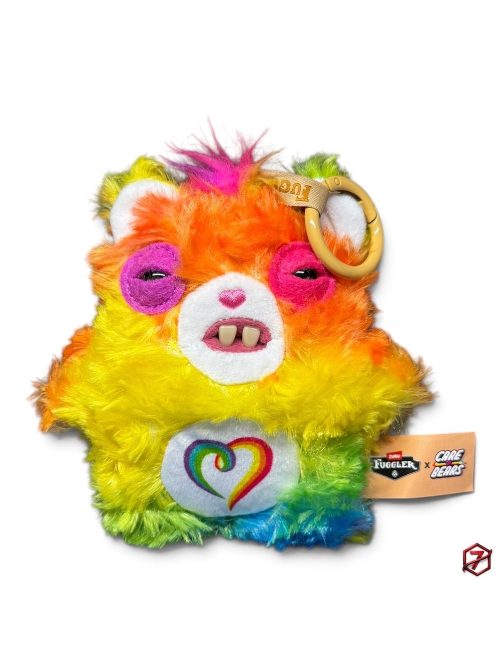 2026 Fuggler x Care Bears Togetherness Bear 5” Plush Keyring Bag Charm Rainbow